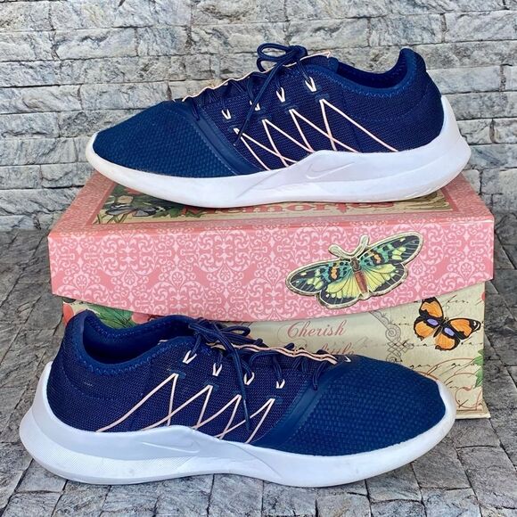Nike Viale Tech Racer Women’s Running Shoes Navy Pink AT4345 400 Size 9.5 - Picture 5 of 8